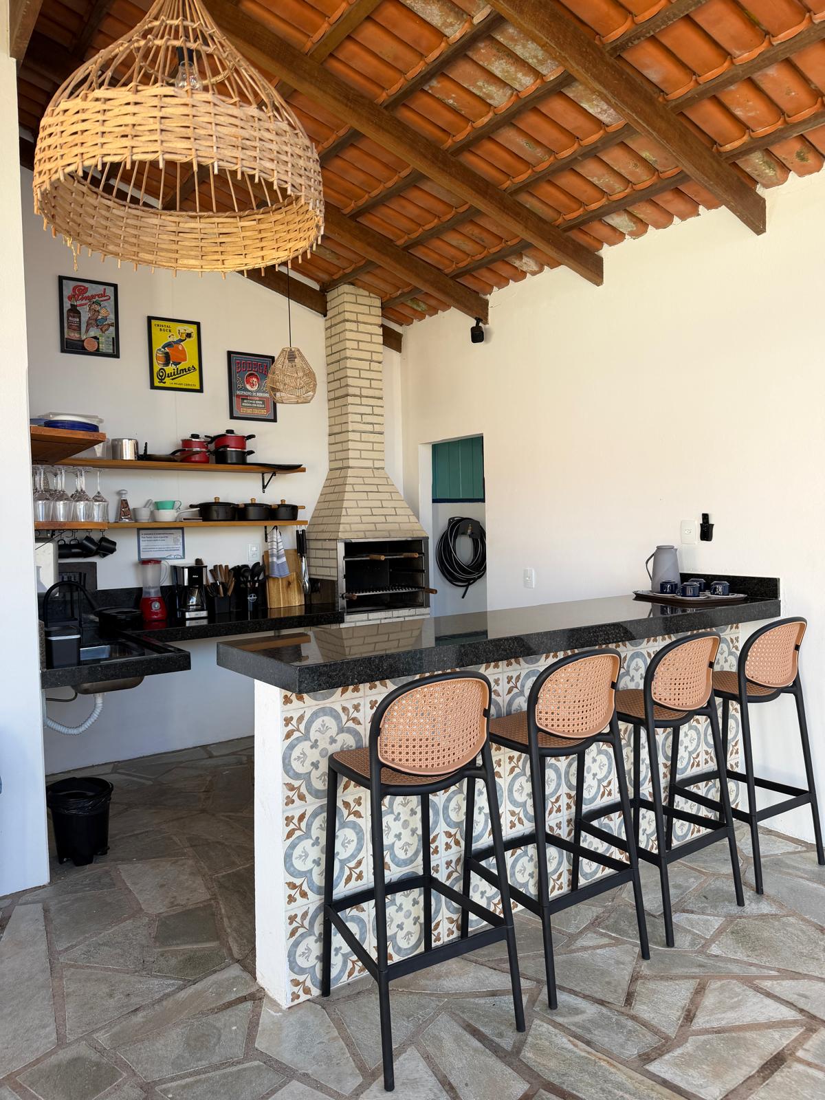 Outdoor kitchen bar and barbecue