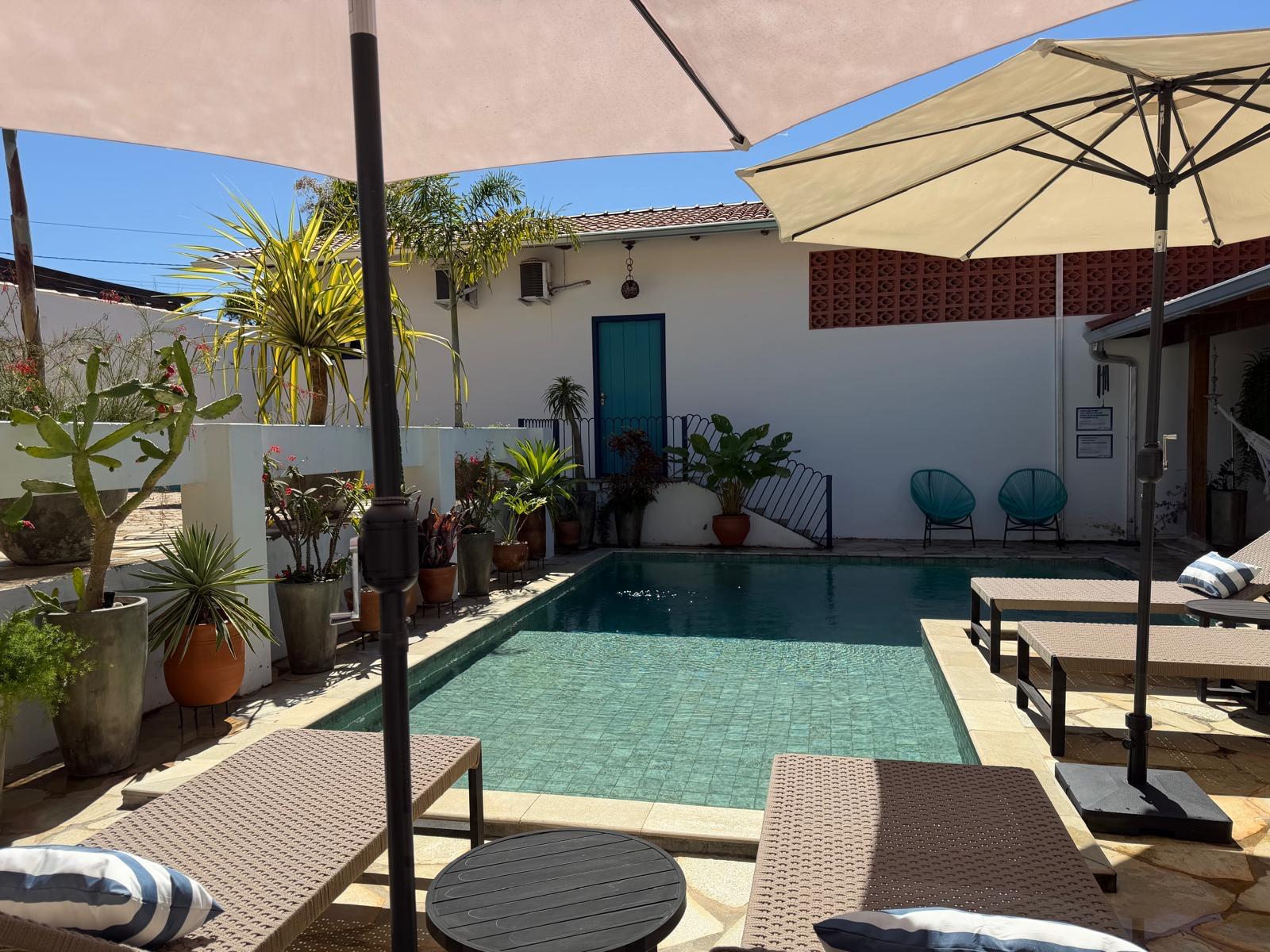 Heated pool at Casarão Vila Boa by day