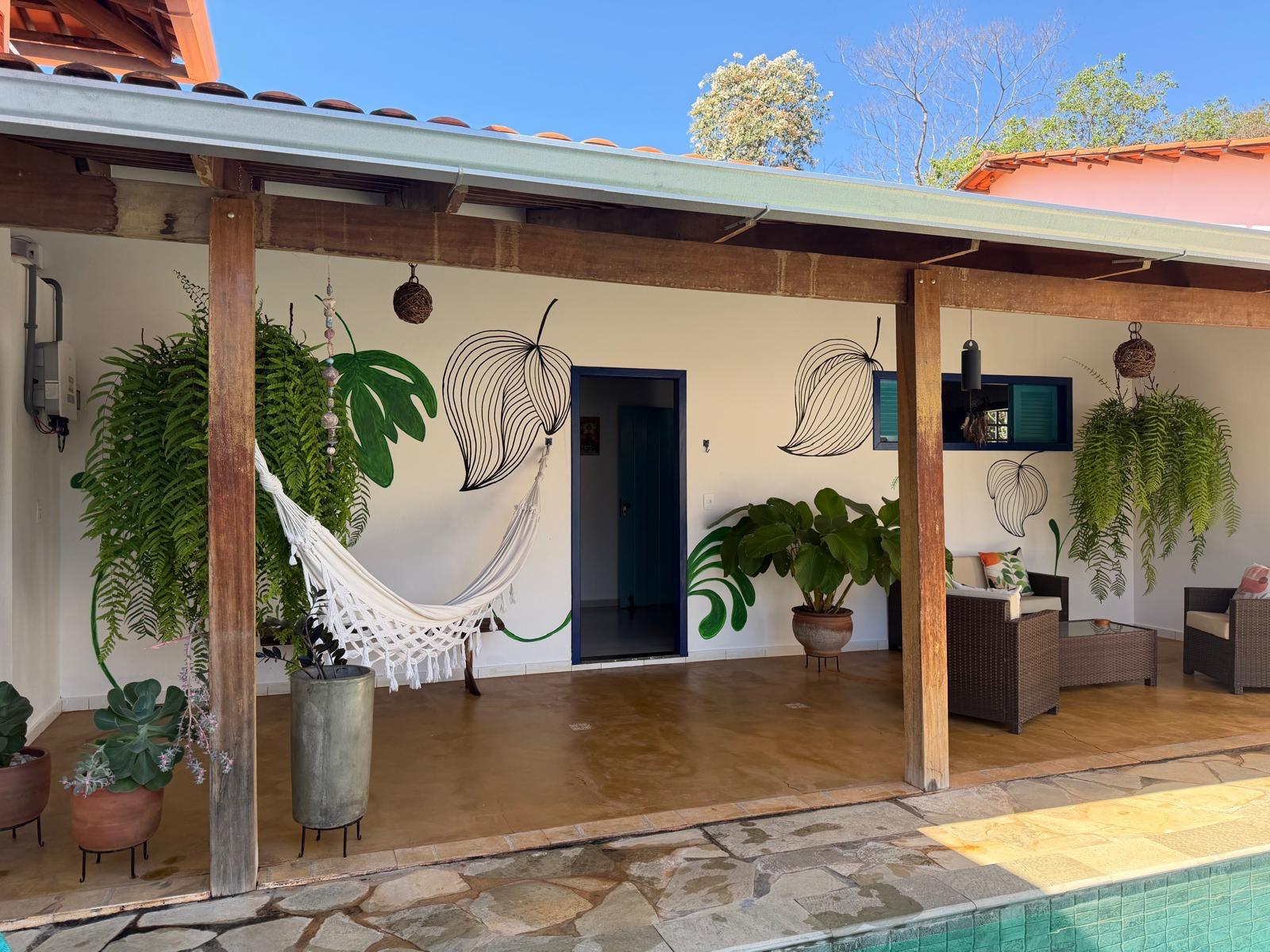 Covered veranda with hammock